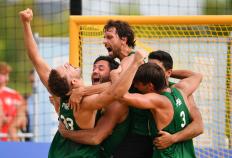 （成都世运會(huì)）沙滩手球——男子半决赛：葡萄牙(yá)队胜西班牙(yá)队