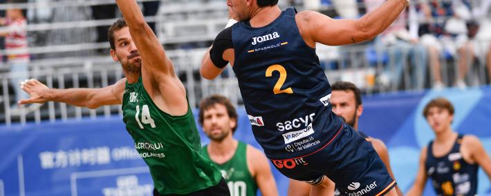 （成都世运會(huì)）沙滩手球——男子半决赛：葡萄牙(yá)队胜西班牙(yá)队