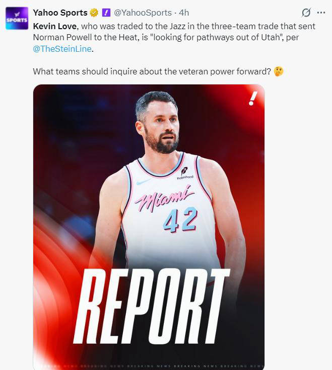 凯文-乐福与犹他爵士商讨买断事宜 费城有(yǒu)意引进