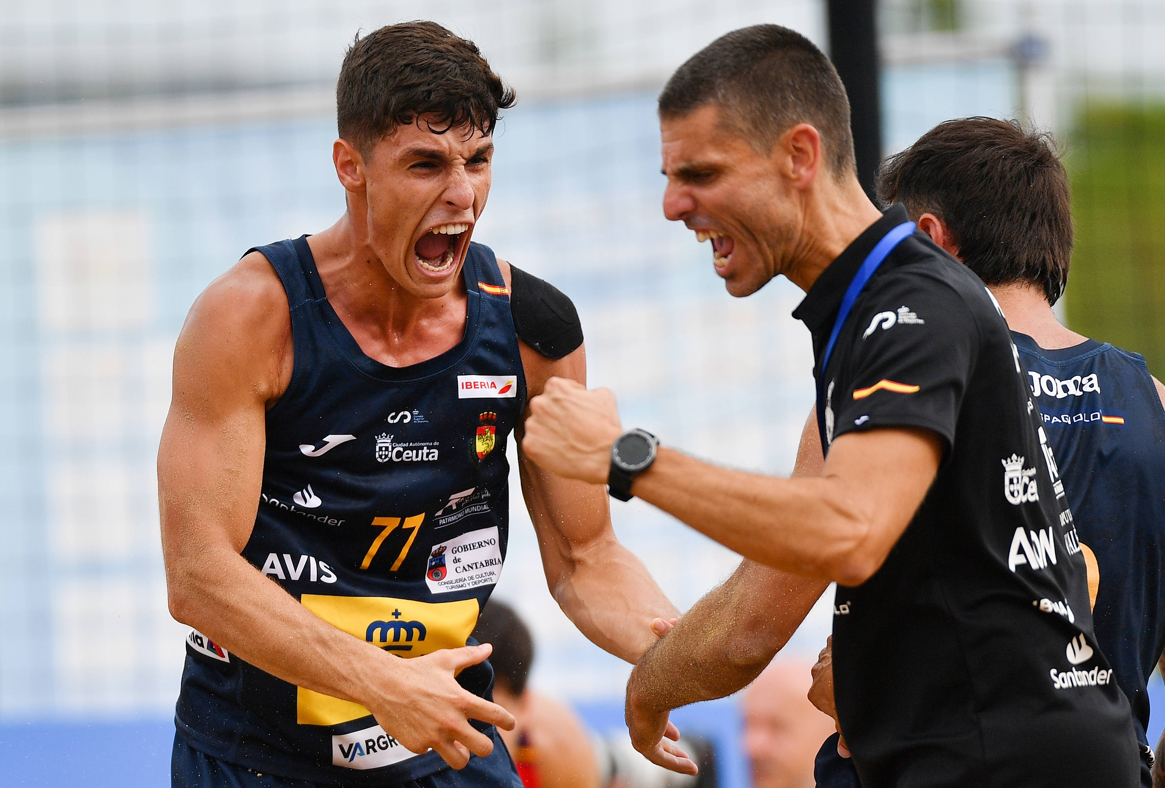 (成都世运會(huì))沙滩手球——男子半决赛:葡萄牙(yá)队胜西班牙(yá)队