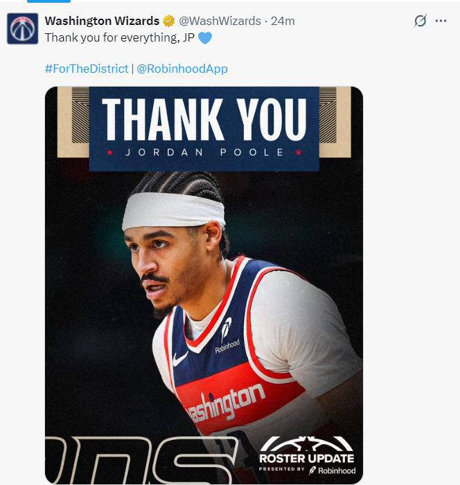 华盛顿奇才(cái)宣佈(bù)欢迎新成员加盟 致谢前隊(duì)员奠定基石