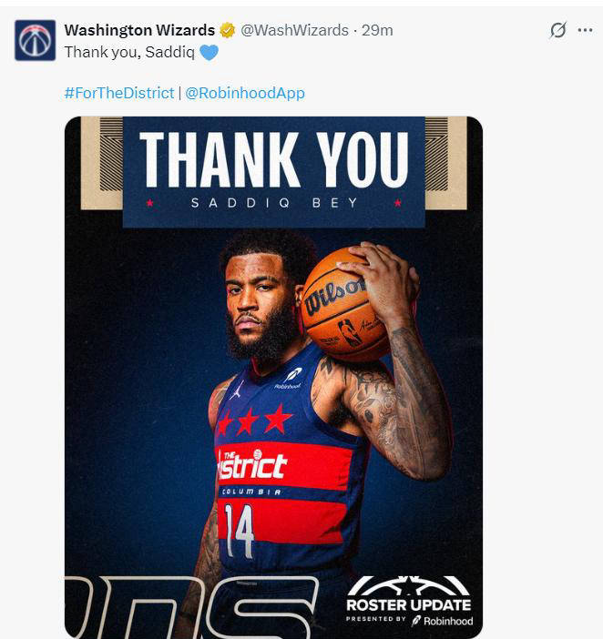 华盛顿奇才(cái)宣佈(bù)欢迎新成员加盟 致谢前隊(duì)员奠定基石